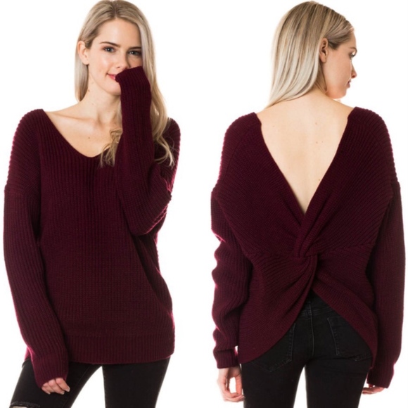 Sweaters - Twist Back Sweater
